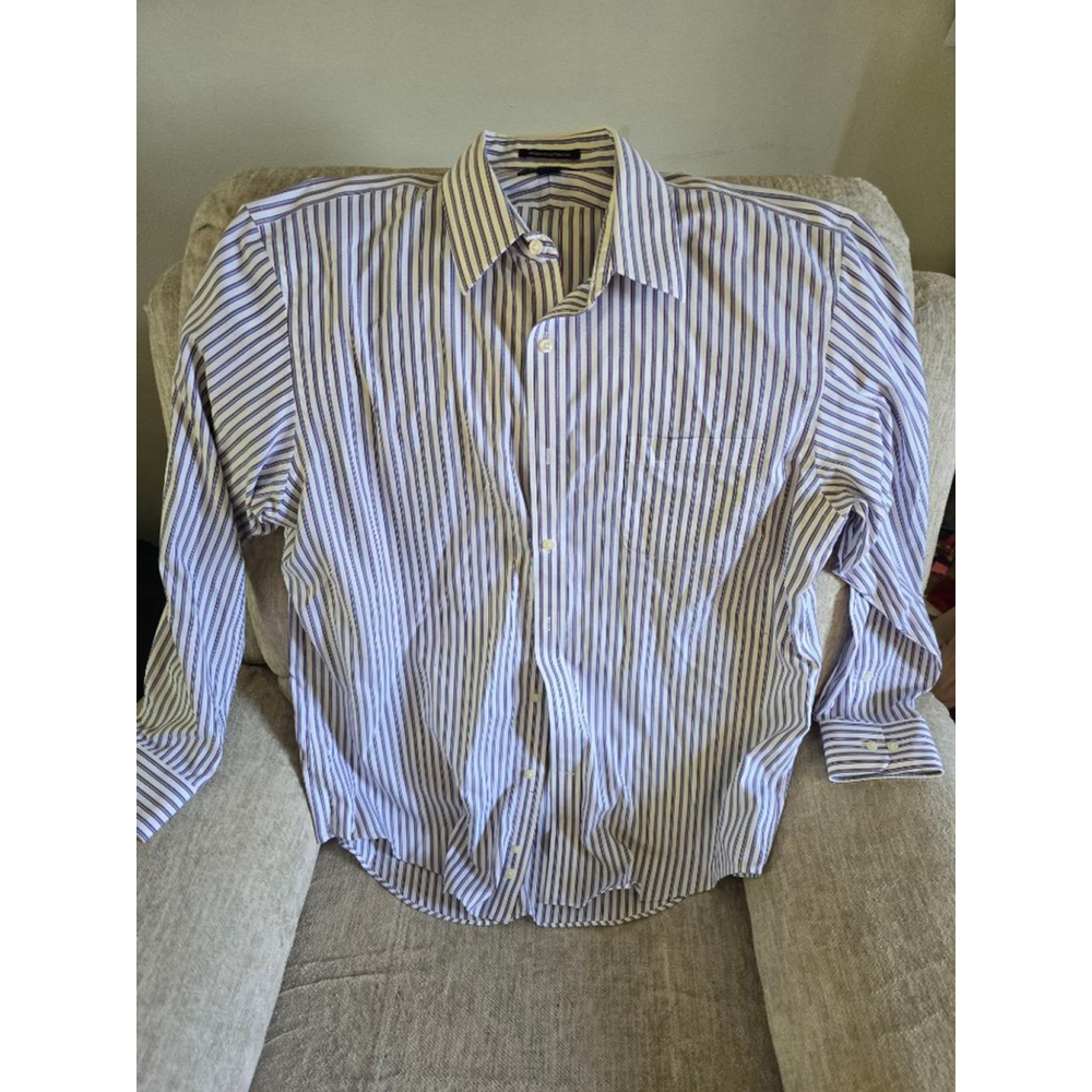 Lands end purple plade shirt 16 1/2 , 34 size.